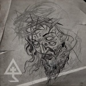 flash tattoo tatouage sombre dark bouc occult satan esoteric surrealism baphomet Christ zombie démon diable
